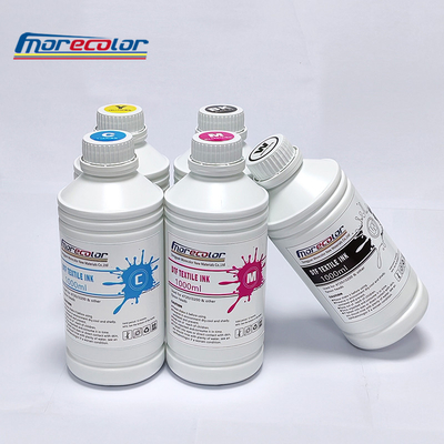 Tinta branca OEM ODM DTF, tinta de transferência de calor para camiseta têxtil de algodão com 5 cores